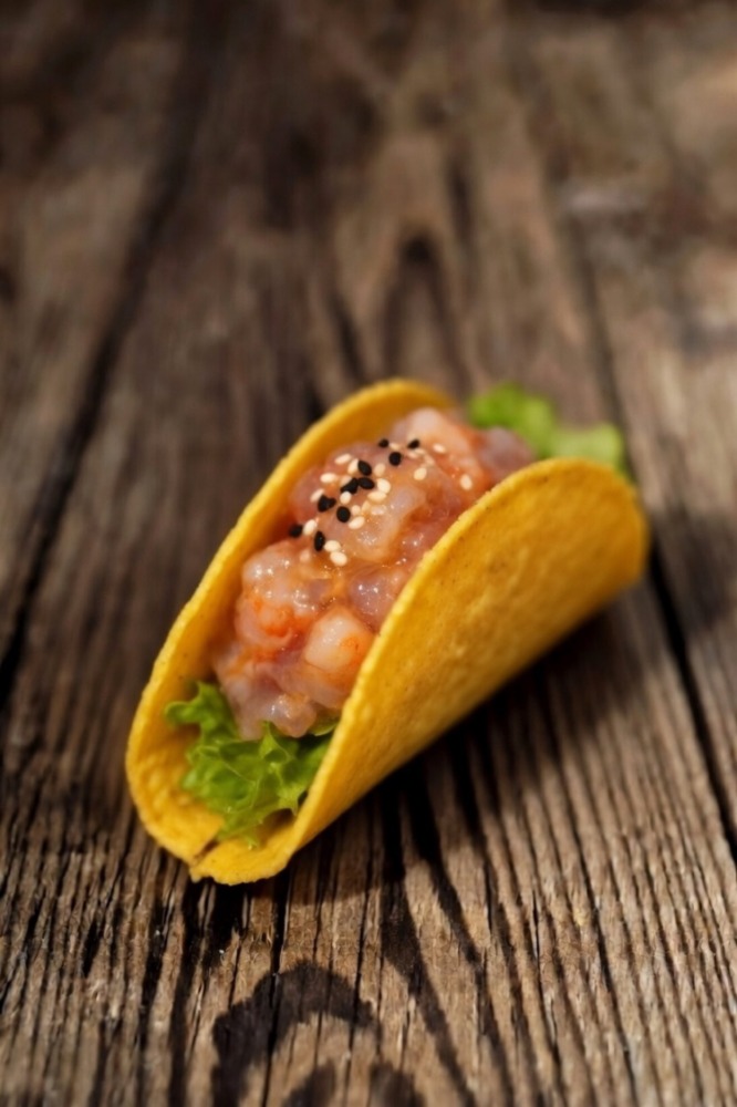 Tacos Gambero crudo